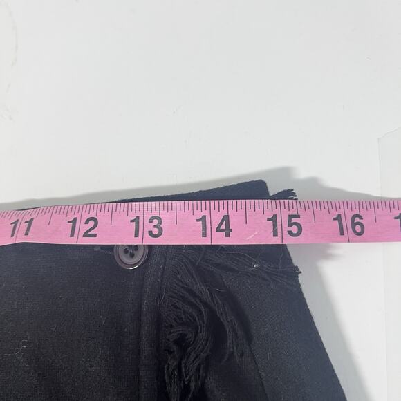 Austin Clothing Co Women Black Wool Blend Midi Wrap Skirt Fringe Size M OldMoney - Picture 8 of 10